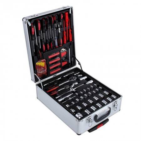 Hand Tools Aluminum Trolley Case Tool Kit Wrenches Spanners Hex Socket Inserts Bicycle Car Repairing Kit Tool