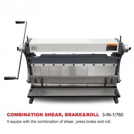3 IN 1 combination of Shear Press Brake Slip Roller Manual Shear Bend Roll Machine