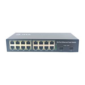 16 10/100/1000TX + 2 1000X SFP Slot | Fiber Ethernet Switch JHA-GS216