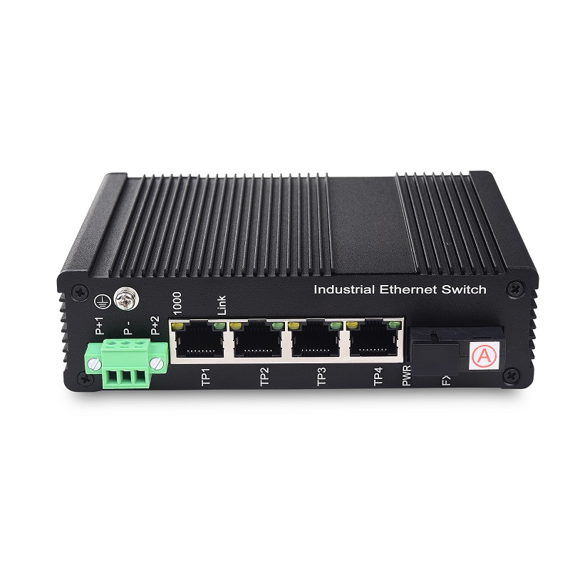 Hvad bruges 4-ports uadministreret industriel Ethernet-switch med 1 fiberport til?