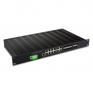 12 10/100/1000TX and 12 1000X SFP Slot | Managed Industrial Ethernet Switch JHA-MIGS1212H