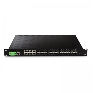 4 10G SFP+ Slot and 24 1000X SFP Slot and 8 10/100/1000TX | Managed Industrial Ethernet Switch JHA-MIW4GS2408H