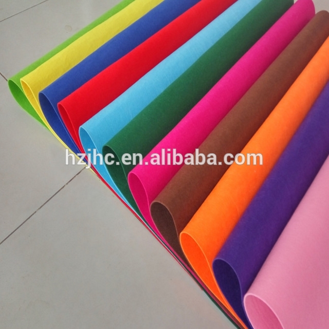 Self adhesive colors polyester needle felt nonwoven fabric for sticker