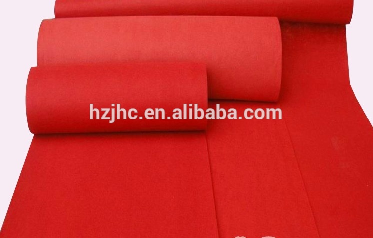 100% polyester plain nonwoven outdoor red patterned carpet