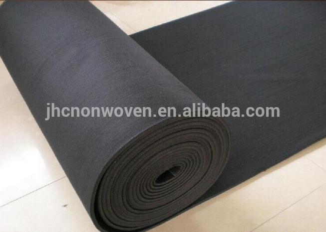 Needle punched black insulated polyester non-woven felt fabric