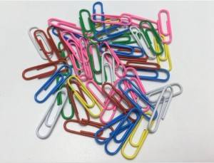 Assorted colors plastic coated 30mm paper clip