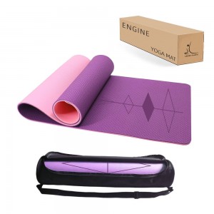 Wholesale Custom Logo Modern Anti Slip Eco-friendly Folding Print Fitness Yoga Mats Wide 2 Layer 8MM TPE Yoga Mat