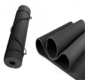 Wholesale Hot Sale High Custom Print Logo 6mm Black Quality New Design Eco Friendly Custom yoag mat, Tpe Yoga Mat Non Slip
