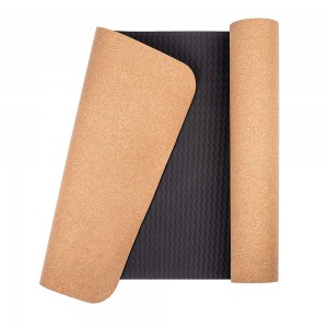 High Quality Fitness Eco One Nature Printed Wooden Jute Design Natural Rubber Cork TPE Yoga Mat