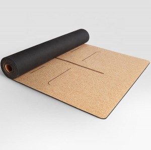 Aukštos kokybės „Cork Yoga Mat“ jogos kilimėlis, pagamintas iš 100% natūralių medžiagų