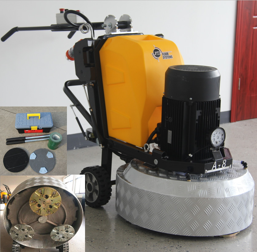 A8 stone terrazo concrete floor preparation grinder and polisher machine price