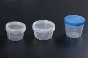 Disposable Plastik steril Sputum Koléksi Wadahna 20ml, 30ml, 40ml