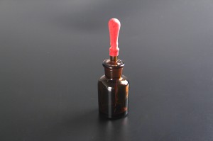1452 Dropping Bottle Amber Glass With Ground-In Pipette And Latex Rubber Nipple