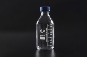 1407プラスチックBULEスクリューキャップクリア付試薬瓶（メディアボトル）