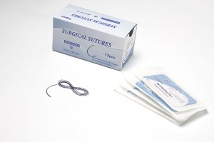 Polypropylene surgical suture thread with needles