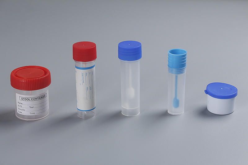 Disposable Plastic Sterile Stool Collection Container 20ml,30ml,60ml Blue Cap Featured Image