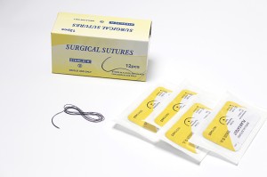 Absorbable Medical disposable Plain catgut surgical suture thread with needles for hospital use