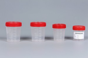 Medical Disposable plastiki Red Cap kuzaa 30ml, 40ml, 50ml, 60ml, 80ml, 100ml, 120ml Specimen mkojo Container