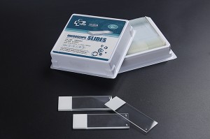 ホワイトガラス製シラン帯電コーティングされた顕微鏡スライド