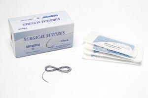 Polypropylene surgical suture thread with needles