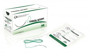 polyester surgical suture thread with needles