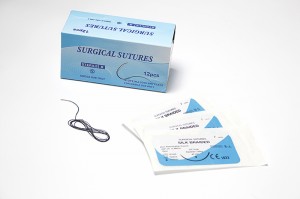 Needles ਨਾਲ ਰੇਸ਼ਮ ਦੀ ਸਜਾਵਟ ਸਰਜੀਕਲ suture ਧਾਗਾ