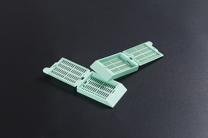 Tecido embedding Cassette Faixa Buratos de plástico tapa removível