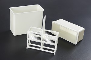 Plastic Lab Cor Jar e rack Para 24pcs Microscopía