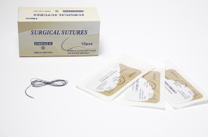 CE ISO apstiprināts absorbējošie medicīnas vienreizējās hromskābe ketguts ķirurģiskās šūšanas diegi ar adatām slimnīcām