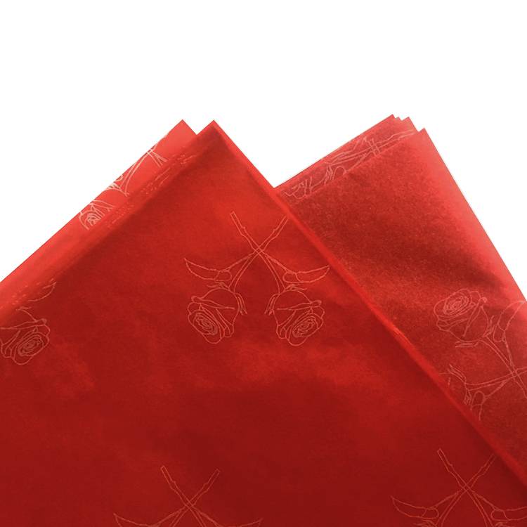 red printed tissue paper