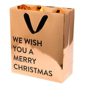2022 Nueva bolsa de papel metálico para Feliz Navidad