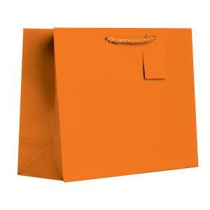 Bolsa de papel personalizada de color básico con asa de cuerda