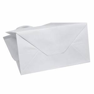 Çanta për blerje letre Kraft me ngjyrë të bardhë me letër artizanale të cilësisë së lartë
