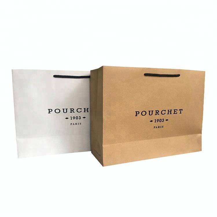 Rope handle brown kraft paper bag for shopping with custom logo