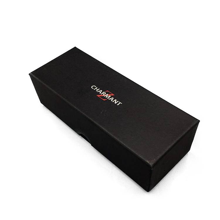 Custom logo black folding cardboard gift packing box with lid