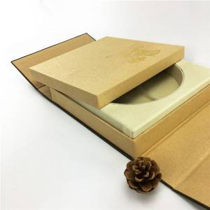 Spesiale tekstuur papier pasgemaakte warm gestempel silwer logo met magneet sluiting