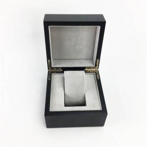 дисплей үчүн Custom Black Portable Magnet Closure Watch Box