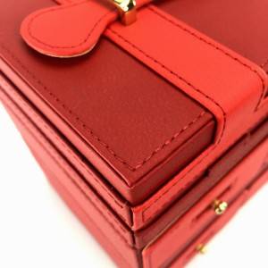 Velkoobchodní úložné pouzdro na luxusní červené PU kožené šperky