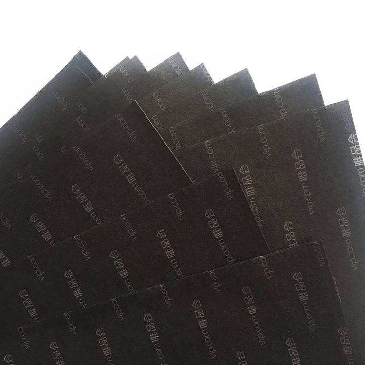 New Arrival China color tissue paper -
 Balck tissue wrapping paper with golden logo  – JD Industrial
