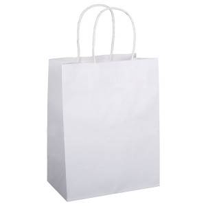 Bianco Kraft fai da te modello shopping bag con manico