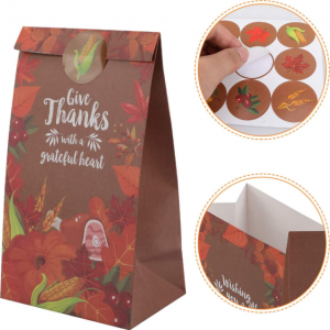 Кеси за подароци од хартија за Денот на благодарноста со налепници