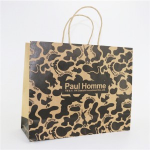 Manufacturing Companies for Promotional Custom Logo Take Away Brown Kraft Paper Shopping Gift Bag With Handle