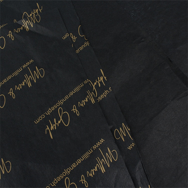 solid black tissue paper with logo gravure printing - China JD