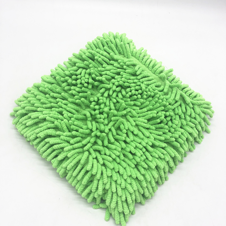 Professional China 1200gsm Microfiber Car Drying Towel - Car Wash Pad 23*23cm Super Absorbent Green Color Microfiber Chenille Pad  – Jiexu