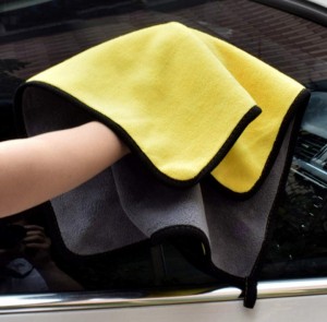 Microfiber coral fleece car drying towel