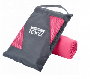 Microfiber Fast Drying Super Absorbent Sport Towel With Mesh Bag for Camping