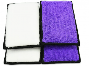 Middle size microfiber scrub cleaning pads with new colors white/gray, Purple/white -C
