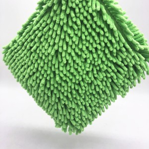 Car Wash Pad 23*23cm Super Absorbent Green Color Microfiber Chenille Pad