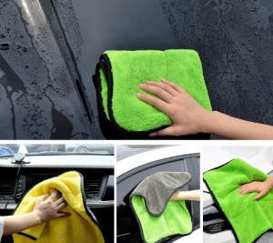 Microfiber coral fleece car drying towel