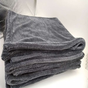 Absorbent Thick Scratch Free 20″x30″ 1400gsm Gray Two Side Twist Edgeless Microfiber Car Drying Towel For Auto Detailing Wash